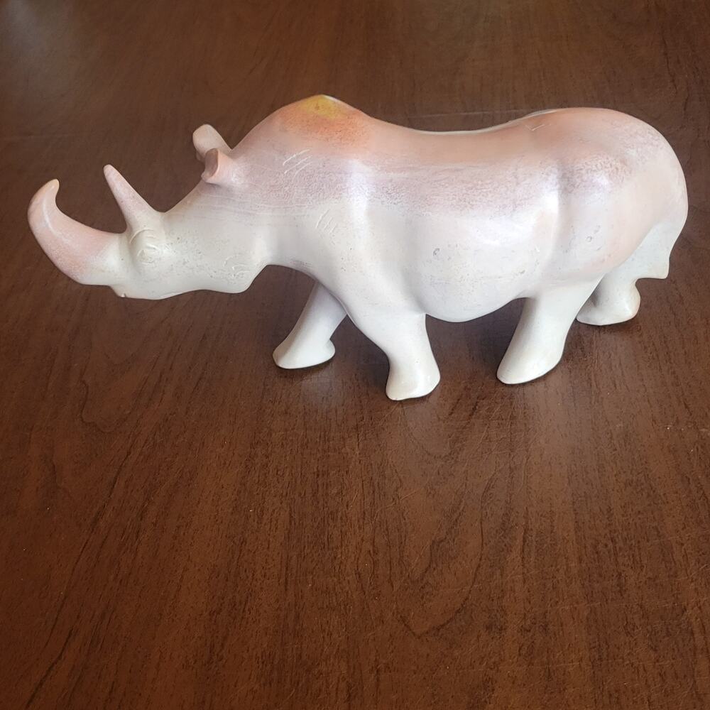 Vintage Rhinoceros Rhino Marble Stone Figurine sculpture